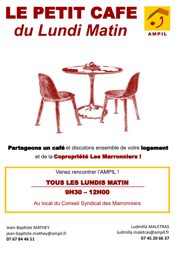 flyer petit café du lundi matin